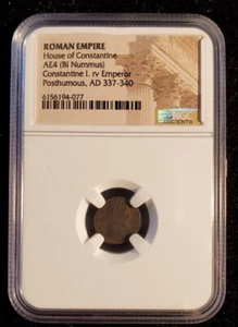 House of Constantine AE4 BI Nummus 337-340 NGC Roman Empire Constantine I. t1689 - Picture 1 of 4