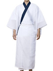 Japanese Men's Summer Juban Kimono Inner Under Wear Long Full White Blue Japan