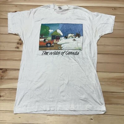 Camisa Divertida Cómic Cruce Fronterizo The Wilds Of Canada Años 90 De Colección Talla XL Foto 1 de 4