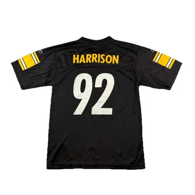Camiseta Pittsburgh Steelers James Harrison 92 Juvenil Niños L Negra Reebok NFL Foto 1 de 4