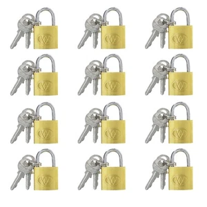 12 Packs Mini Luggage Locks with Keys Small Keyed Padlock for Locker,Suitcase... - Picture 1 of 6