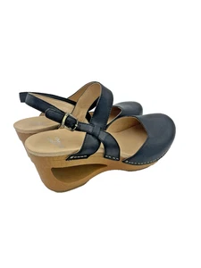 Zuecos Dansko Taci Mary Jane Tacón Recortado Negros Cordón Boho Cuña Talla 42 - Imagen 1 de 11