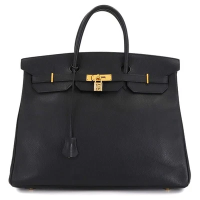 Bolso de Mano HERMES Birkin 40 Ardenas Cuero Negro Cartera Vintage 90304473 Foto 1 de 4