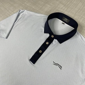 Sun Day Red Mens Sz XL Ax Thrower Polo Shirt Blue Jacquard Golf Tiger Woods - Picture 1 of 12
