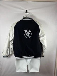 Vintage Y2K Oakland Raiders Varsity Letterman Jacket Reebok Size Youth Large - Picture 1 of 17