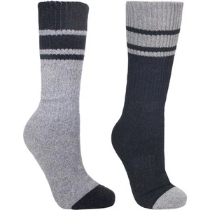 Trespass Mens Anti-Blister 2-Pack Walking Hiking Hitched Socks - Grey - 7-11 UK - Picture 1 of 2