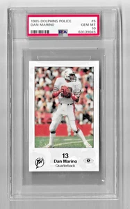 1985 DOLPHINS POLICE FOOTBALL CARD #5 HOF DAN MARINO PSA 10 NFL MIAMI DOLPHINS - Picture 1 of 5