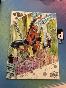 2021 UD Marvel Premier Spider-Man Ghost Spider 1/1 Sketch 5x7 by Erwin Ropa - Bild 1 von 2