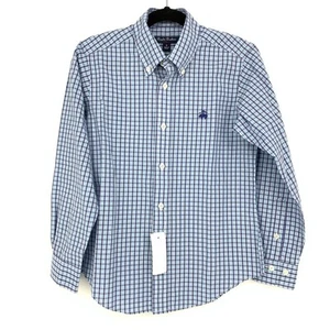 Brooks Brothers Shirt Boys Size Small Long Sleeve Button Down Blue Plaid NEW - Picture 1 of 6