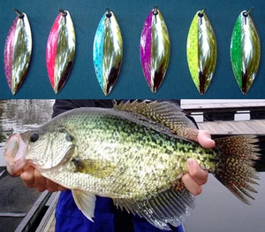 (12) Willow Leaf #4 Spinner Blades Nickel FIS1 Smooth Walleye Candy - Picture 1 of 1