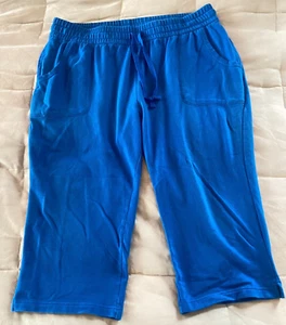 Bobbie Brooks Women's Blue Drawstring Capri Sweats Size 2X - Picture 1 of 9