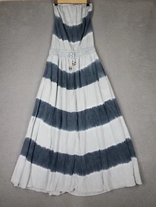 Gypsy 05 Maxi Dress Women's XS Gray Silk Strapless Elastic Waist Boho Hippie - Picture 1 of 18