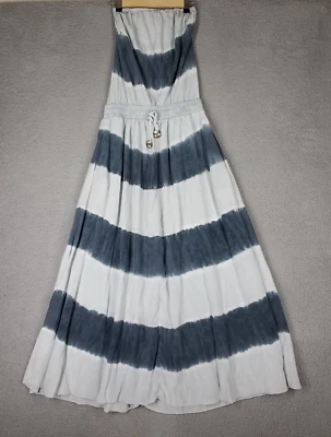 Gypsy 05 Maxi Dress Women's XS Gray Silk Strapless Elastic Waist Boho Hippie - Image 1 of 4