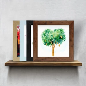 Square Picture Frame Photo Frame Poster Frame Wood Frame Black White Oak Walnut - Picture 1 of 20