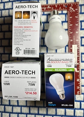 4 new 10W A21 LED 75W Light bulb 10 watt = 75 watt white 5000K FROST 30,000 hour - Image 1 of 4