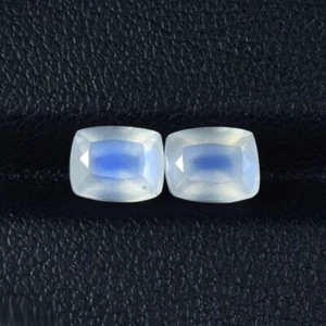 2.29 ct BEST GRADE POWER BLUE SADE NATURAL BLUE MOONSTONE - Cushion Pair Video ! - Picture 1 of 2