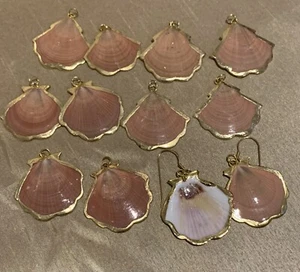 Caracoles tono dorado bordeados para pendientes raro 12 piezas - Imagen 1 de 3
