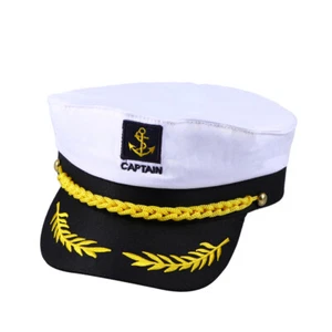 Captain Hat Marine Admiral Cap Boat Ship Hat Sailor Navy Men Costume Hat Admiral - Picture 1 of 12