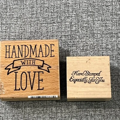 Sello de goma de madera hecho a mano con Love Studio G estampado a mano para ti Northwoods Foto 1 de 4