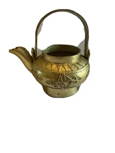 Rare BRASS VINTAGE Small Turkish TEA POT no lid. Color gold - Picture 1 of 5