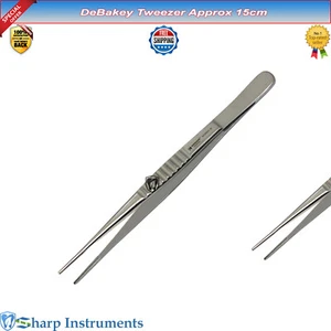 DeBAKEY Vascular Tissue Tweezers 15cm Atraumatic Veterinary Surgical Instruments - Picture 1 of 1