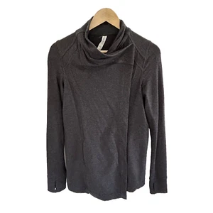 Lululemon That's a Wrap Jacket Size 4 Dk Grey Bordeaux Drama Snap Sweater * - Picture 1 of 6