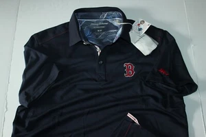 Tommy Bahama Polo Shirt MLB Solid Pitch Boston Red Sox Logo New SS Medium M - Picture 1 of 4