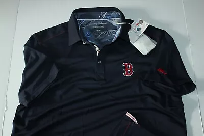 Tommy Bahama Polo Shirt MLB Solid Pitch Boston Red Sox Logo New SS Medium M - Image 1 of 4