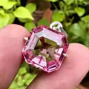 Certified Natural 30 Ct Padparadscha Sapphire 925 Silver Pendant Loose Gemstone - Picture 1 of 9