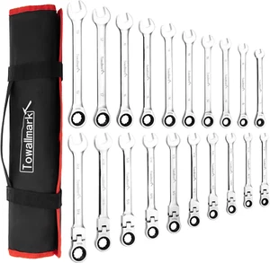 20-Piece Ratcheting Combination Wrench Set, Combo Ratchet Wrenches Set, 72 Teeth - Picture 1 of 9
