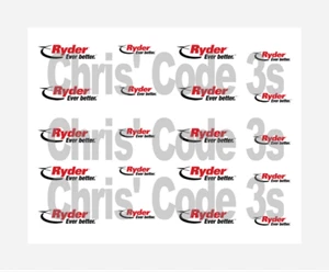 Code 3 Adhesive Vinyl Decals Suit 1/76 Oxford Diecast Vans - Ryder Rental - Picture 1 of 1
