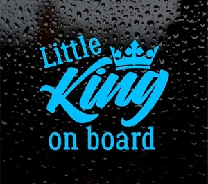 CALCOMANÍA A BORDO PEQUEÑO REY LOGOTIPO PARA FURGONETA DE COCHE PORTÁTIL PEGATINA DE VINILO CORONA NIÑA - Imagen 1 de 5