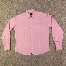 UNTUCKit Shirt Mens Medium Pink Gingham Check Long Sleeve Button Up Logo Casual