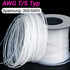 PTFE Schlauch Hitzebeständig AWG T/S Typ 260°C Grad Natur 3D Drucker 300V/600V - Picture 1 of 8