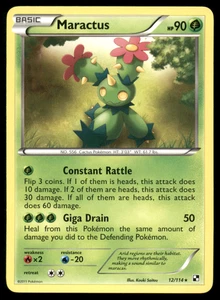 Maractus 12/114 Black & White Regular Non Holo 2011 Pokemon Karte Light Played LP - Bild 1 von 2
