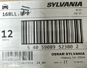 Estuche de 12 Mini Bombillas Sylvania Longlife 168 Se Adapta a Parte 168LL.BP2 - Imagen 1 de 1