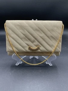 Vintage japanische gold gesteppte Handtasche mit Spiegel und Tragekette - Bild 1 von 11