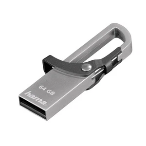 Hama 123922 64GB Hook Style Flash Pen USB, Grey/Red 64 GB - Afbeelding 1 van 5
