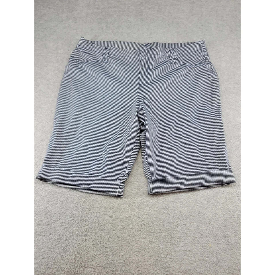 Bermudas a rayas Faded Glory para hombre XL / XG 16-18 azul blanco poliéster Foto 1 de 4