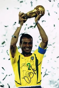 Signed Cafu Brazil World Cup 2002 Autograph Photo Milan Roma Sao Paulo Palmeiras - Picture 1 of 1