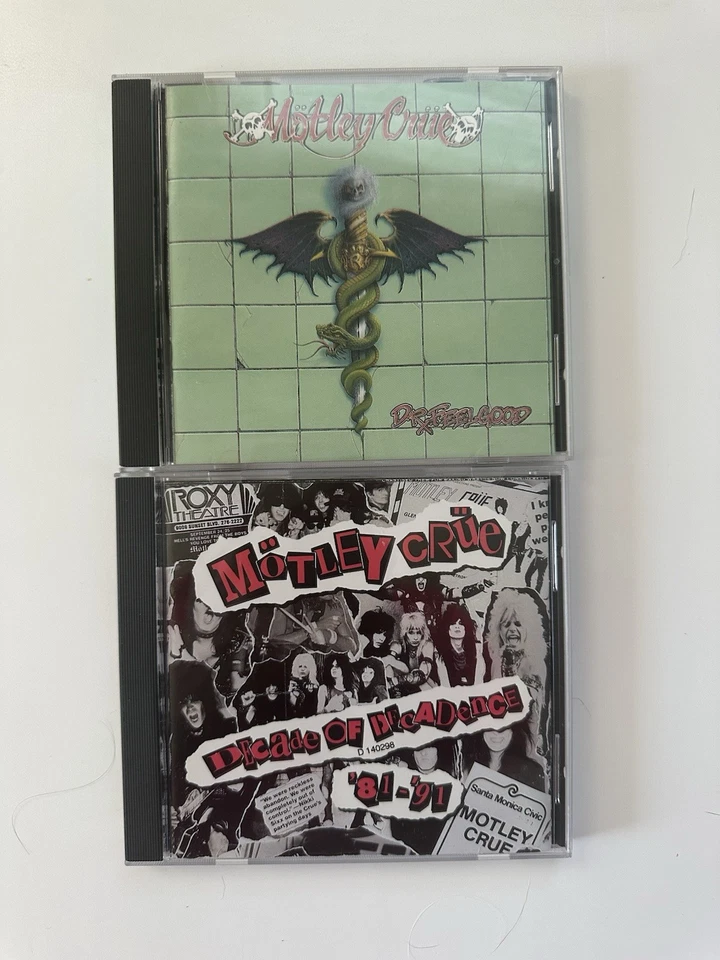Motley Crue 2 Cd Lot Dr. Feelgood CD 1989 ELEKTRA-VG, Decade Of Decadence 81-91 Foto 1 de 4