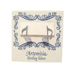 Artemisia Sterlingsilber 925 Ohrhänger Musiknote Pfosten Pave CZ - Bild 1 von 4