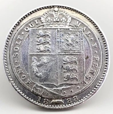 Great Britain One Shilling 1888 Victoria Silver Coin KM#761 5.57g Ez - Image 1 of 2