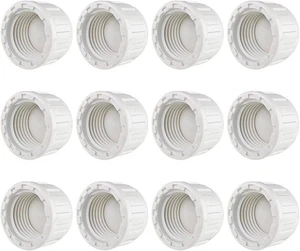12PCS 1/2" PVC Sprinkler Cap, End Female Thread Pipe Plug Adapter for Irrigation - Foto 1 di 2