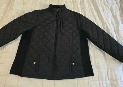 Chaqueta acolchada Lauren Ralph Lauren para mujer 2XL negra dorada bolsillos con botones cremallera Foto 1 de 4