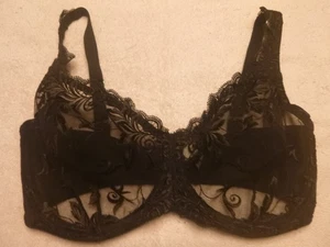 Sujetador SOMA Sensual Encaje Sin Forro Negro Transparente Bordado Floral Talla 32G (39) - Imagen 1 de 6