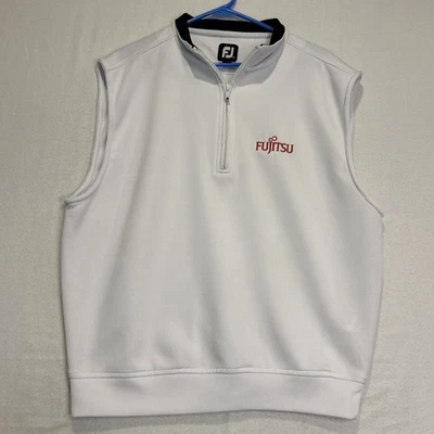Footjoy FJ Tour Golf  Sleeveless Vest 1/4 Zip White Pullover Mens Size Large - Image 1 of 4