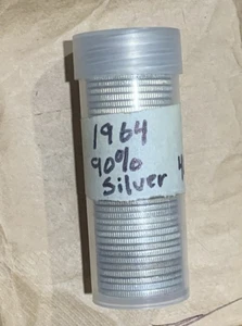 Rolle (40) 1964-D Denver Silber Washington Quarters 25c - Bild 1 von 2