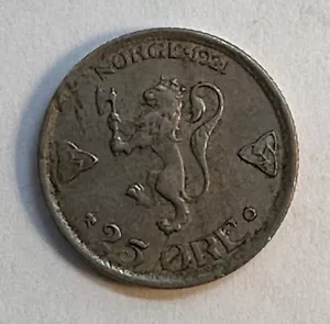 Norway 25 Øre 1921 No Hole- Combined Shipping - Picture 1 of 2