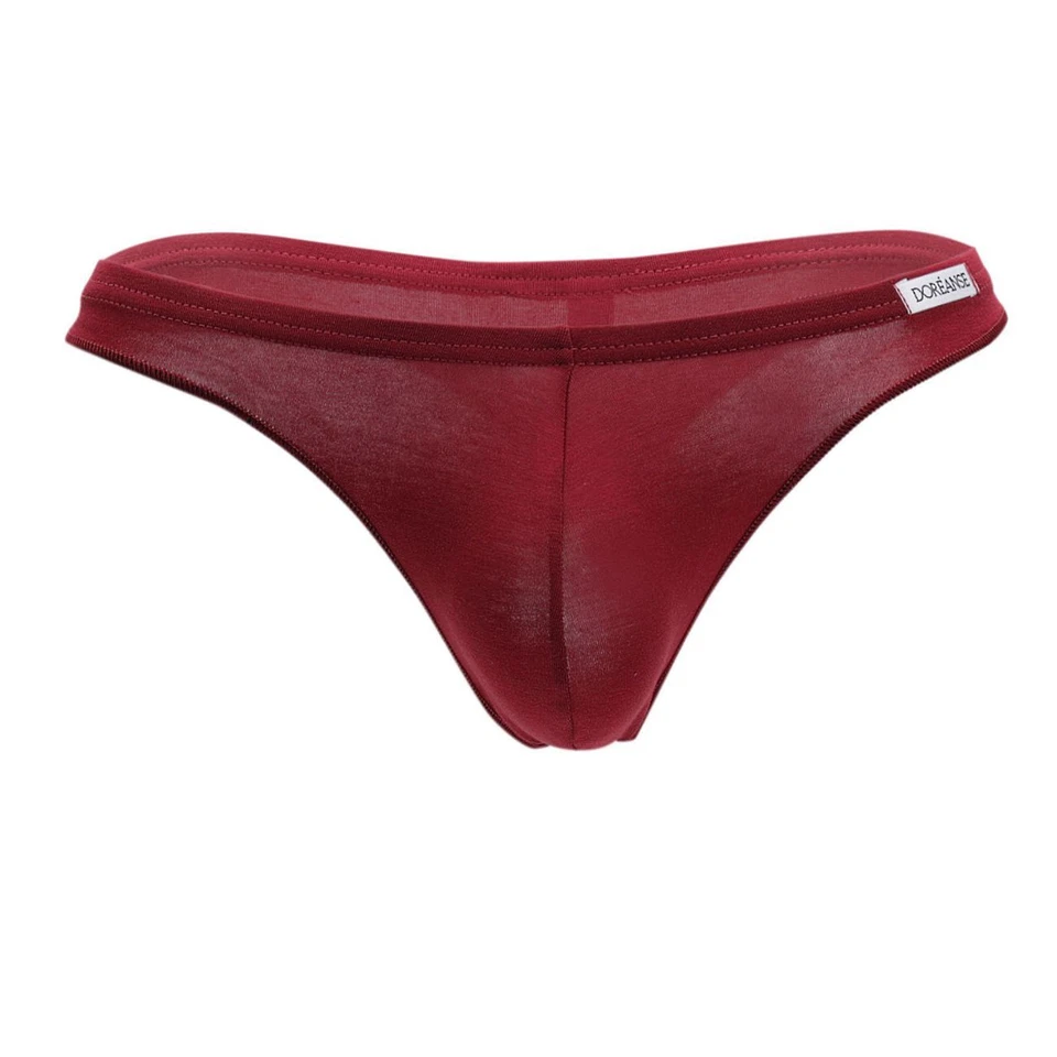 Doreanse Lingerie Men's Underwear Euro Thong (1392) Claret Red XL